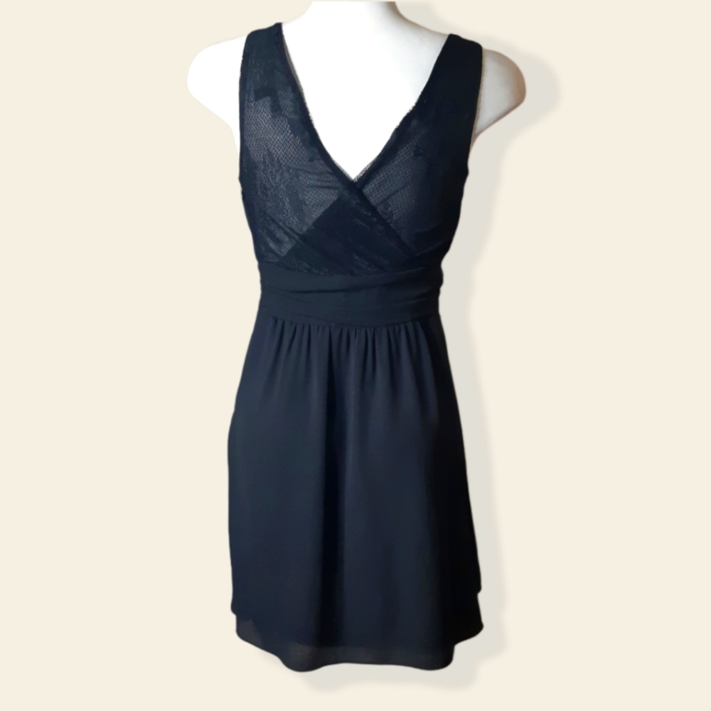 Express fit n flare wrap waist lace shoulder dress - Picture 3 of 11